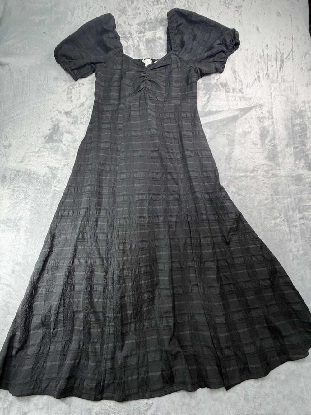 Fat Face Black Puff-Sleeve Maxi Women’s Dress Guest Fall Party Wedding Beach 6